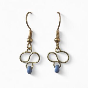 Elegant Gold and Blue Infinity Earrings
